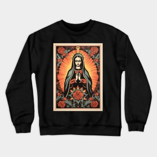 Vintage Retro Lithograph Virgin Mary Crewneck Sweatshirt